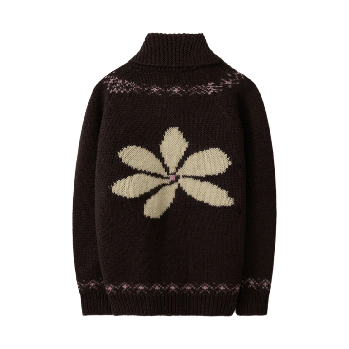 뮈르뮈르 [울100] 다프 플라워 자가드 집업 가디건 브라운(Murmure Daph Floral Jacquard Zip-Up Cardigan Brown) - 2