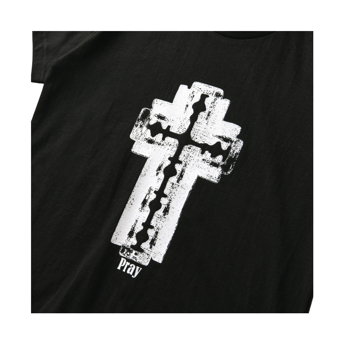 아모우 레이저 크로스 하프 티셔츠 블랙(AMOU Razor Cross Half T-Shirts Black) - 3