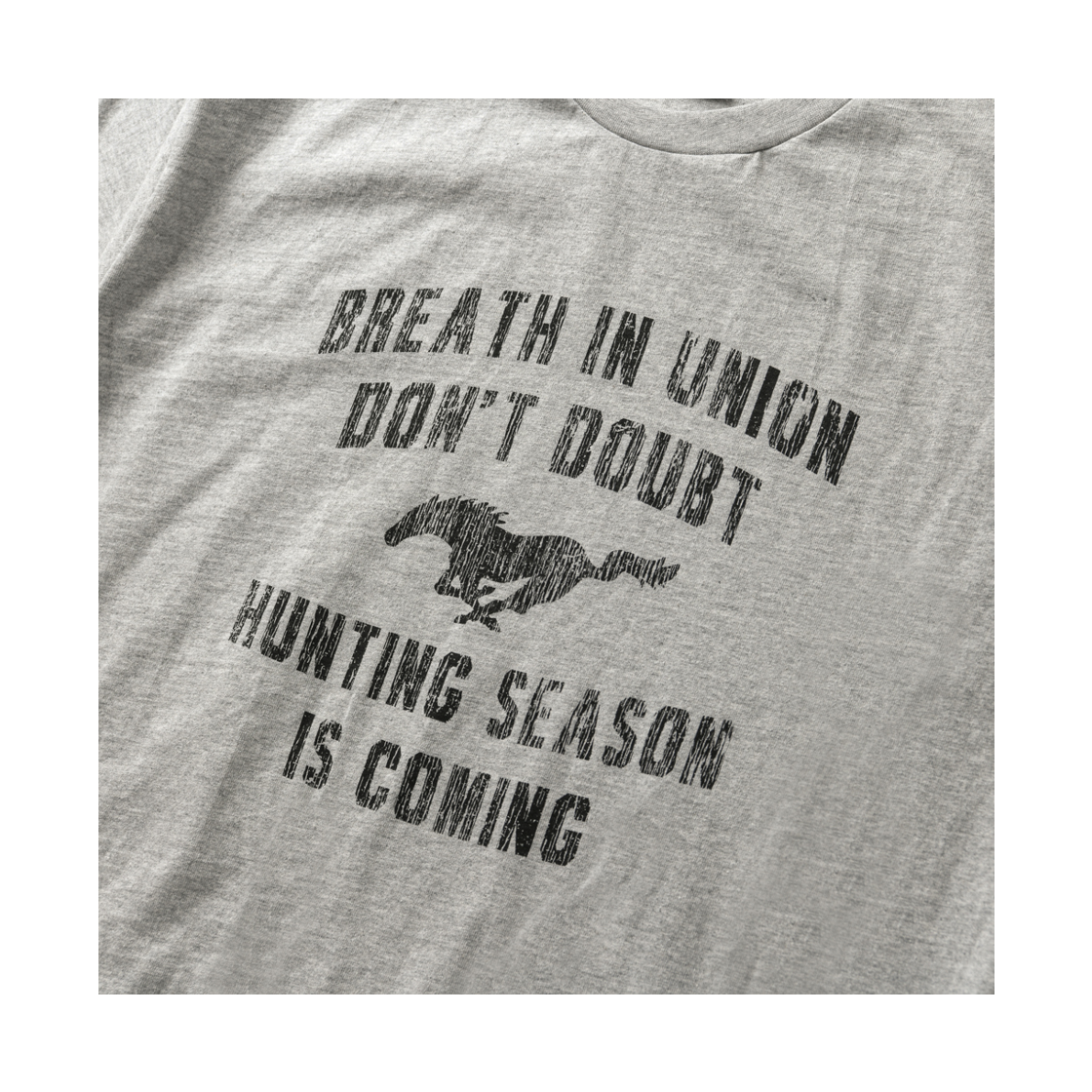 아모우 빈티지 홀스 하프 티셔츠 그레이(AMOU Vintage Horse Half T-Shirts Gray) - 3