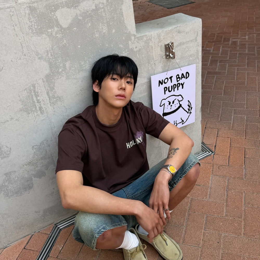 아모우 홀리데이 하프 티셔츠 브라운(AMOU Holiday Half T-Shirts Brown) - 5