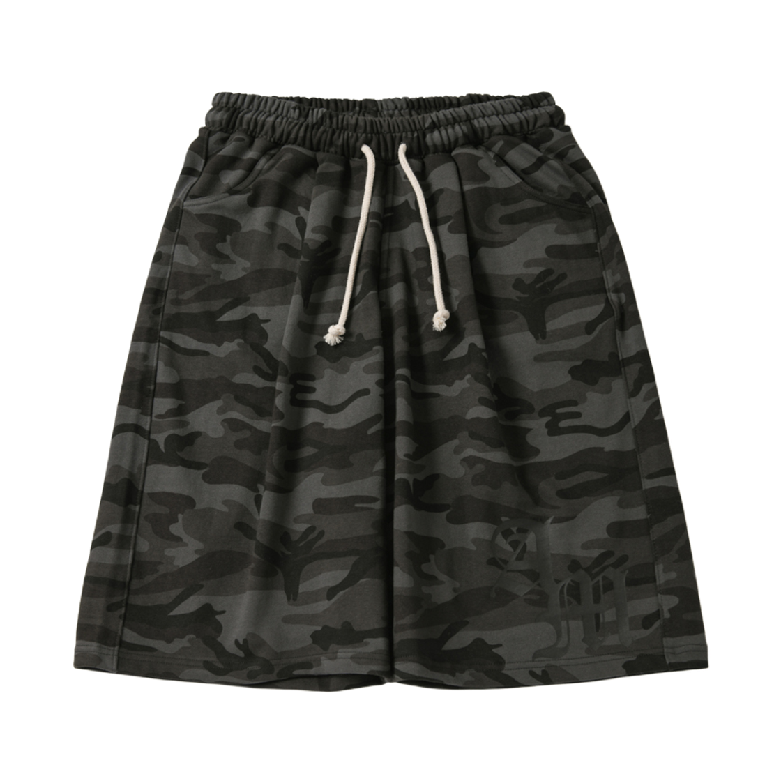 아모우 카모 원턱 버뮤다 팬츠 차콜(AMOU Camo One Tuck Bermuda Pants Charcoal)