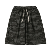 AMOU Camo One Tuck Bermuda Pants Charcoal
