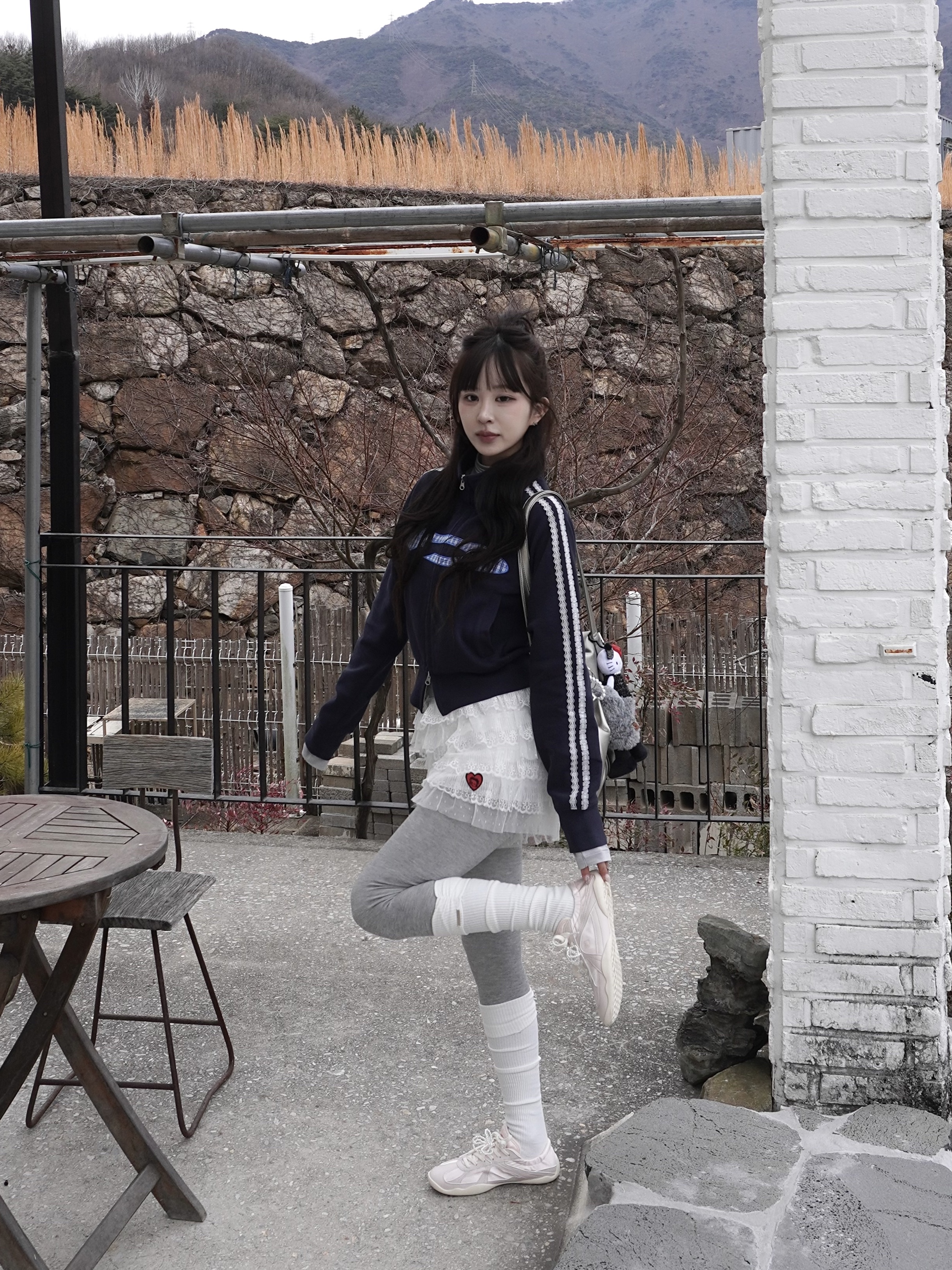 [6% 적립] FILA Glio Pink 착용 스타일 - 4