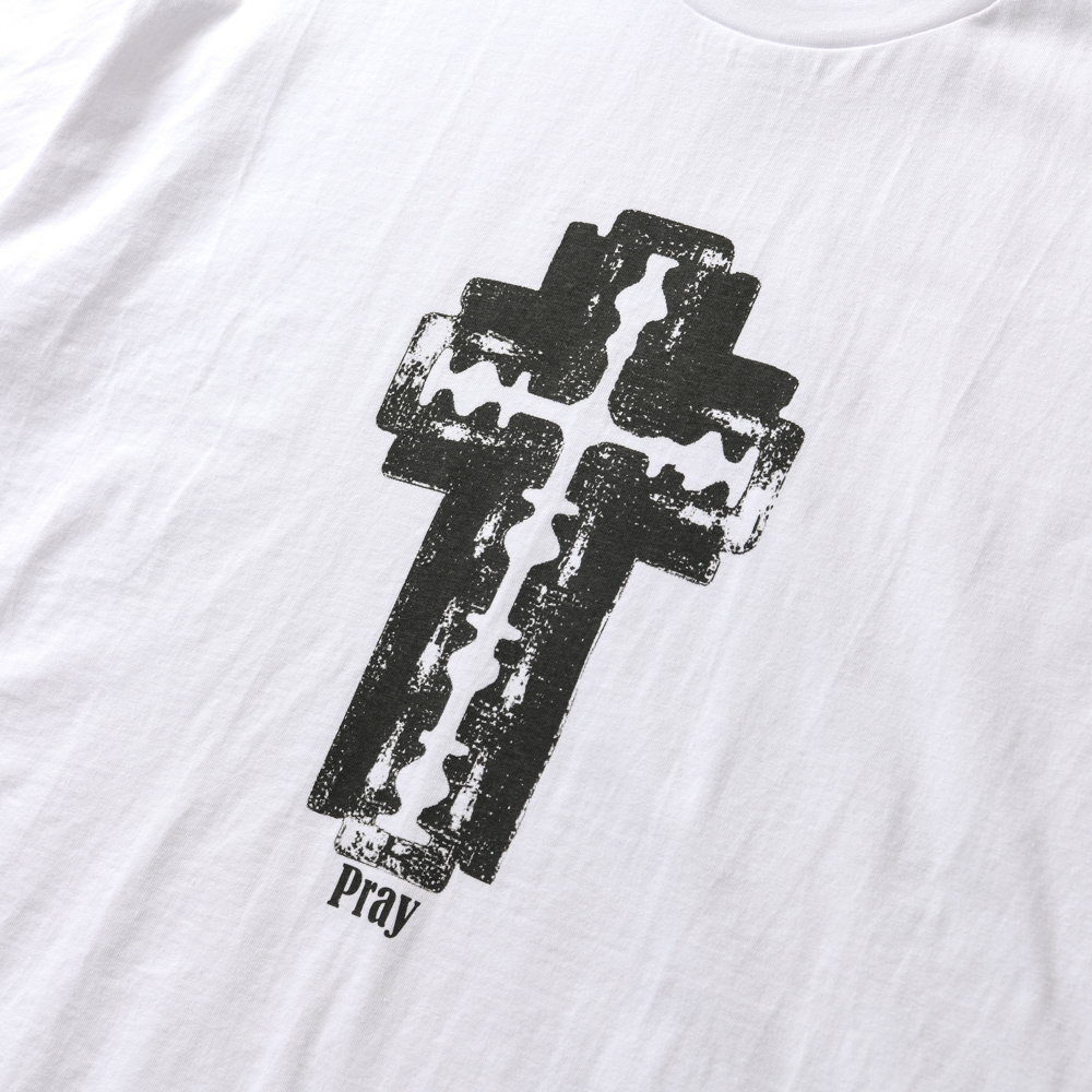 아모우 레이저 크로스 하프 티셔츠 화이트(AMOU Razor Cross Half T-Shirts White) - 3