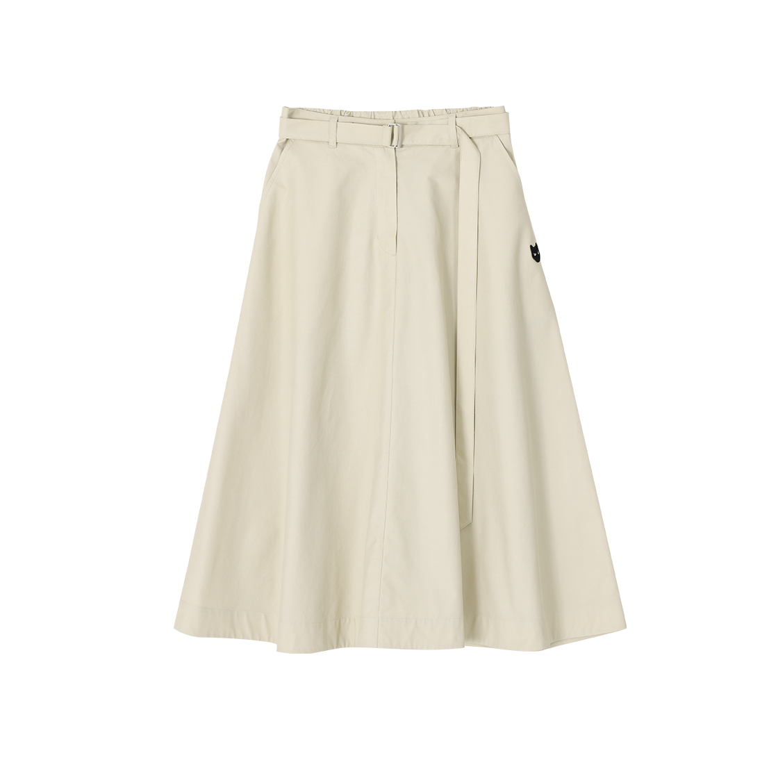 WI2SK807CR (W) SONGZIO ZZERO Belted Flare Long Skirt Cream