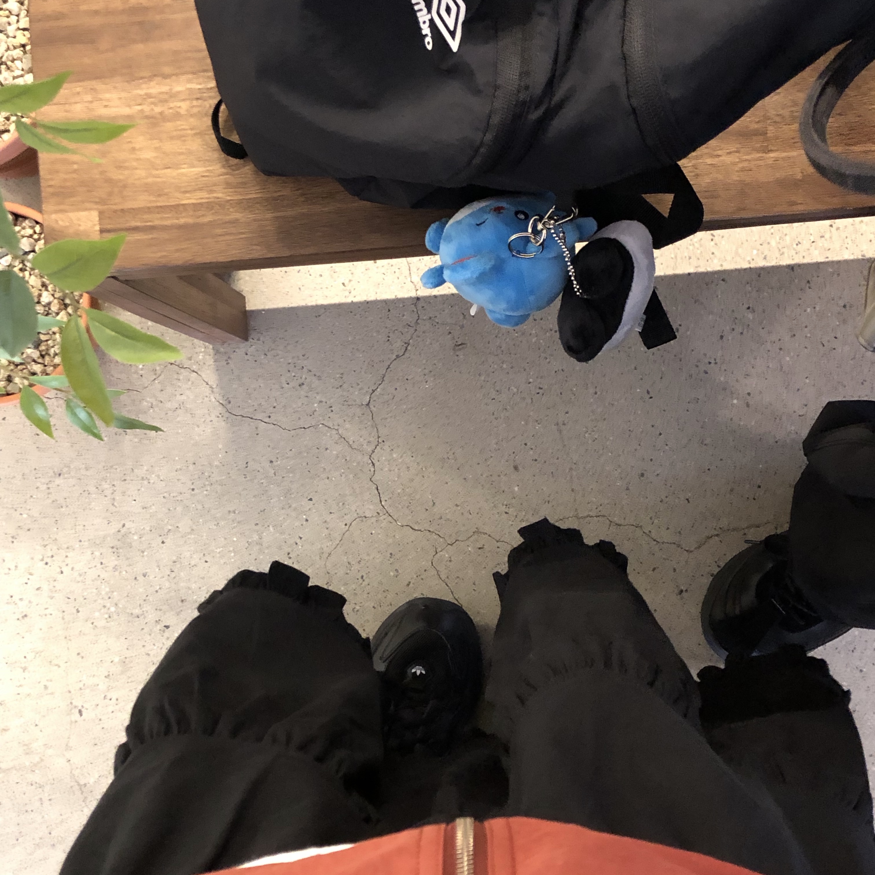 (W) Adidas Ozgaia Core Black 착용 스타일
