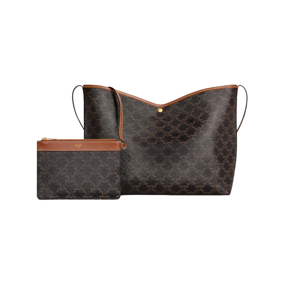 셀린느 트리옹프 캔버스 카프스킨 소프트 쇼퍼 백 탄(Celine Triomphe Canvas Calfskin Soft Shopper Bag Tan)