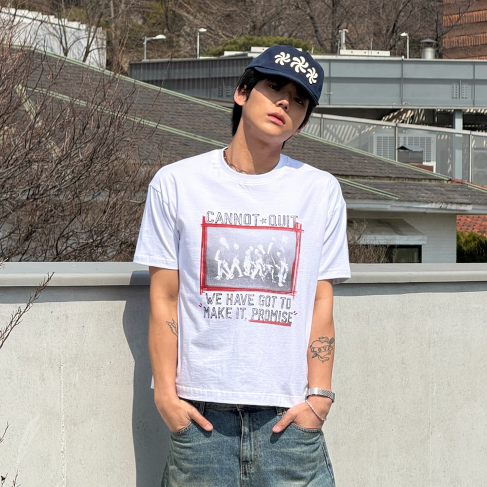 아모우 마킹 박스 하프 티셔츠 화이트(AMOU Marking Box Half T-Shirts White) - 4