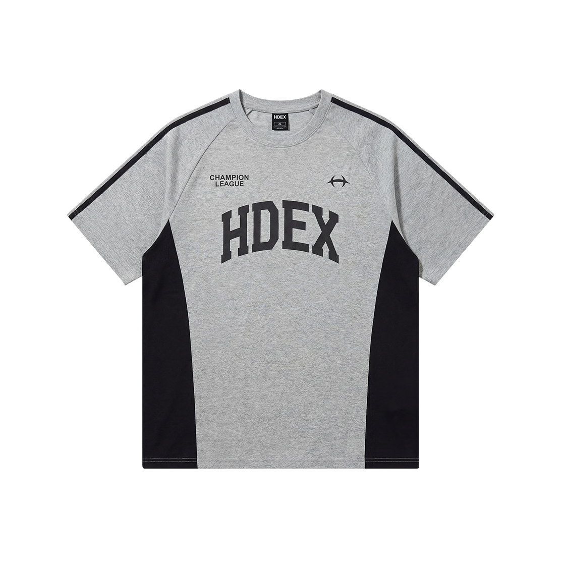 에이치덱스 사이드 컬러 블럭 숏 슬리브 멜란지 그레이(HDEX Side Color Block Short Sleeve Melange Gray) - 1