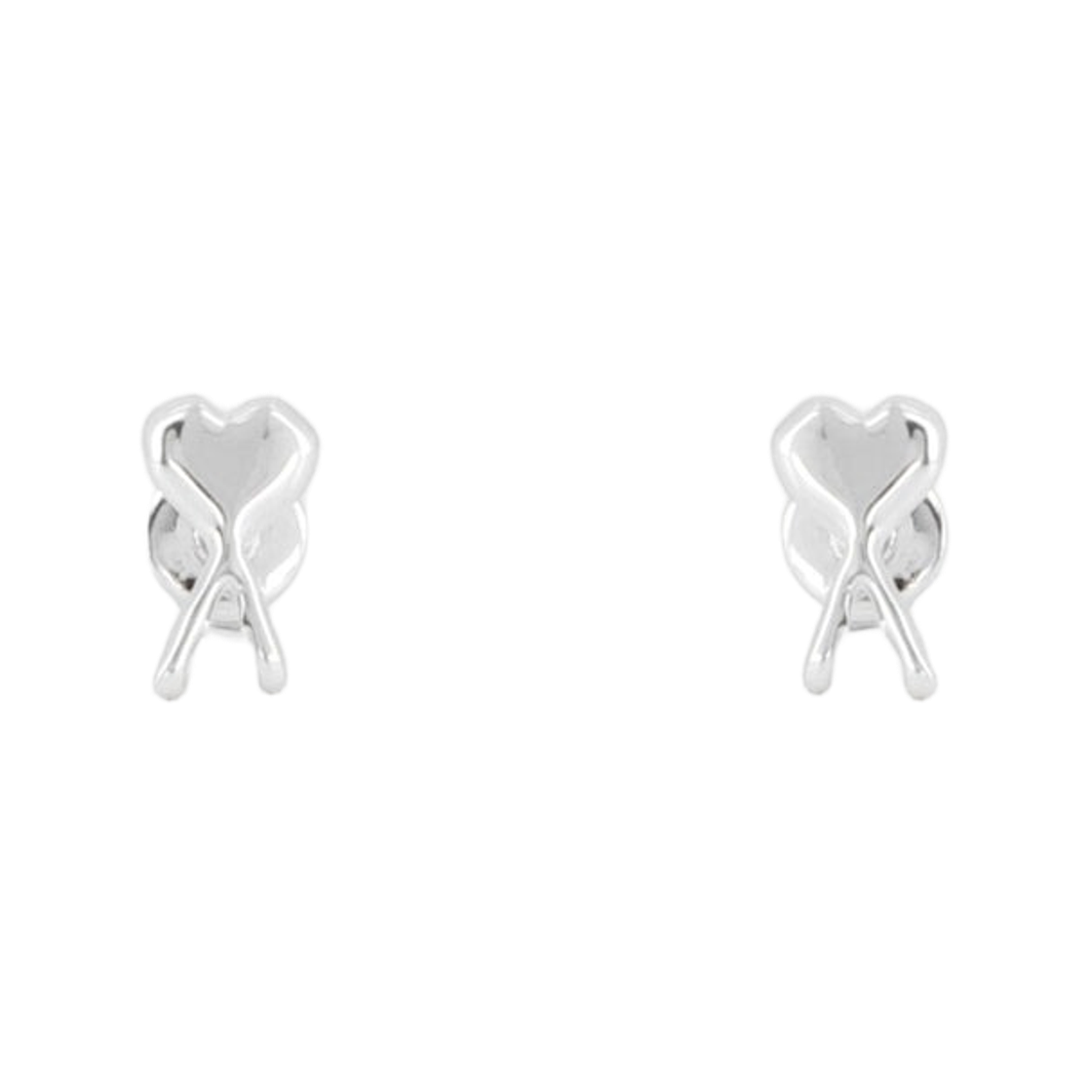 아미 골드 브래스 아미 드 하트 해머드 이어링 실버(AMI Gold Brass Ami De Coeur Hammered Earrings Silver) - 1