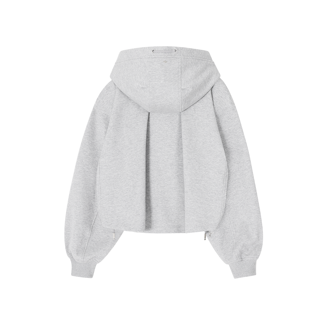 (W) 송지오 지제로 플레어 스트링 후드 집업 멜란지 그레이((W) SONGZIO ZZERO Flare String Hood Zip Up Melange Grey) - 2