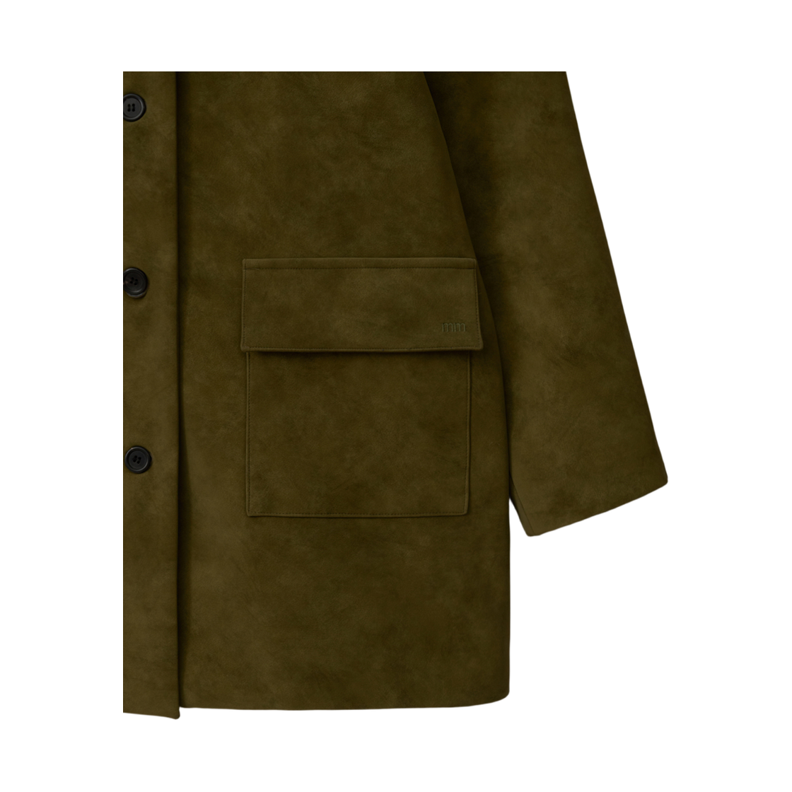 뮈르뮈르 덴버 스웨이드 하프 코트 올리브(Murmure Denver Suede Half Coat Olive) - 4