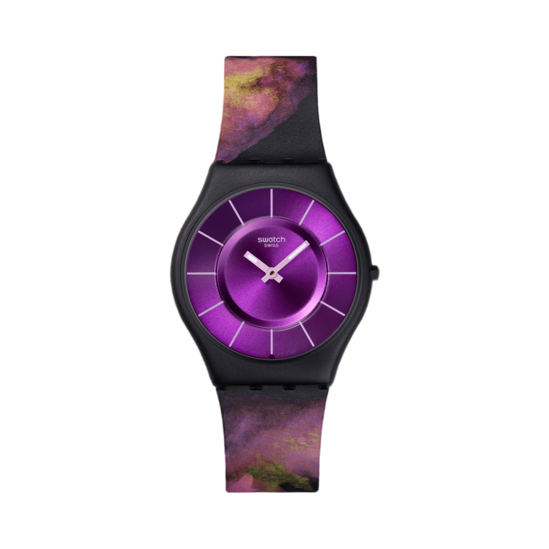 스와치 파라다이스 블룸 34mm 쿼츠 퍼플 블랙(Swatch Paradise Bloom 34mm Quartz Purple Black)