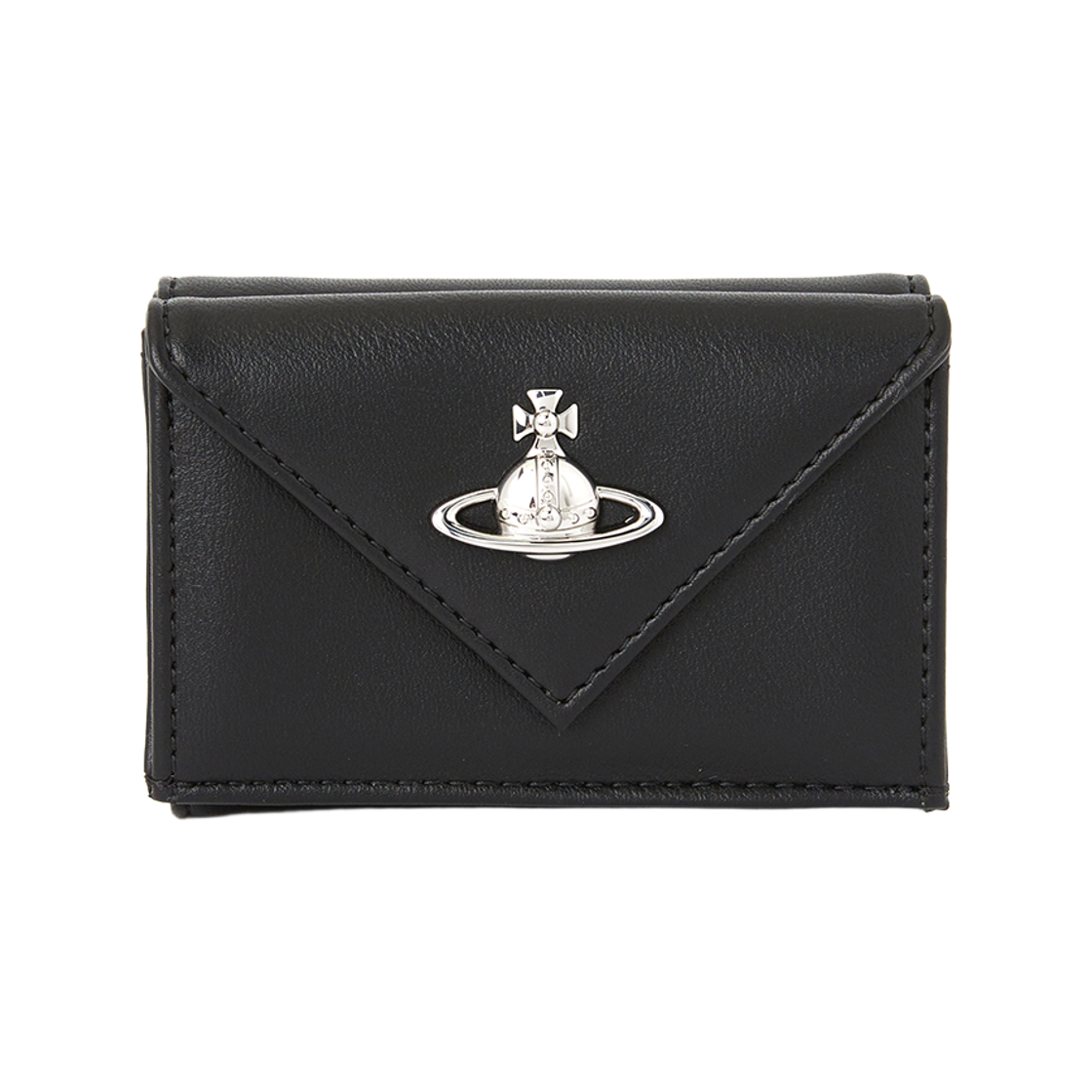 5115002EW-S0026-N401 Vivienne Westwood Envelope Smooth Leather Wallet Black