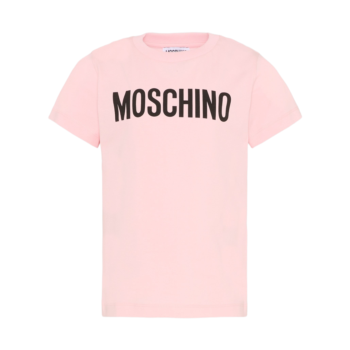 (키즈) 모스키노 로고 프린트 티셔츠 라이트 핑크((Kids) Moschino Logo Print T-Shirt Light Pink)