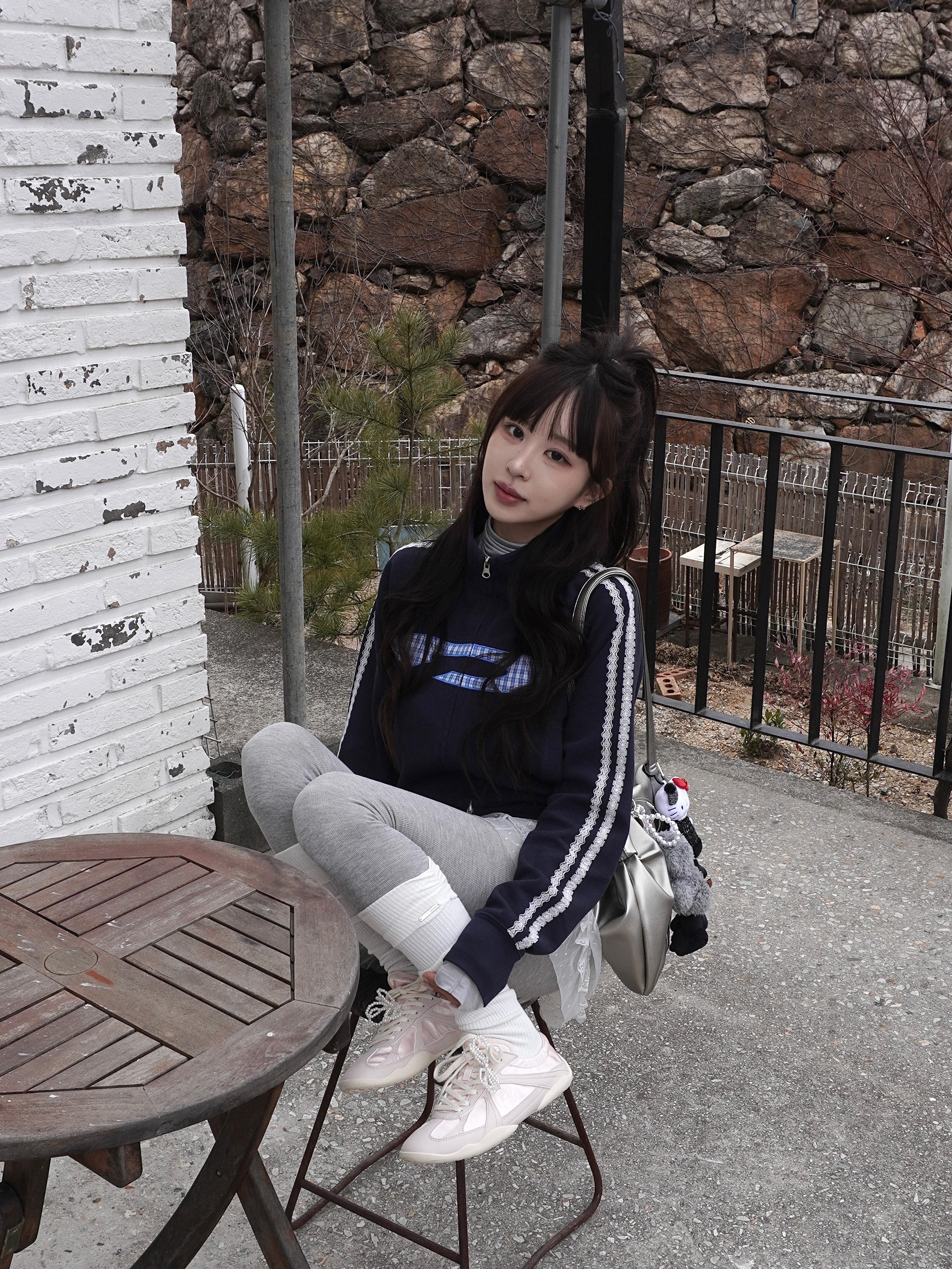 [6% 적립] FILA Glio Pink 착용 스타일 - 2