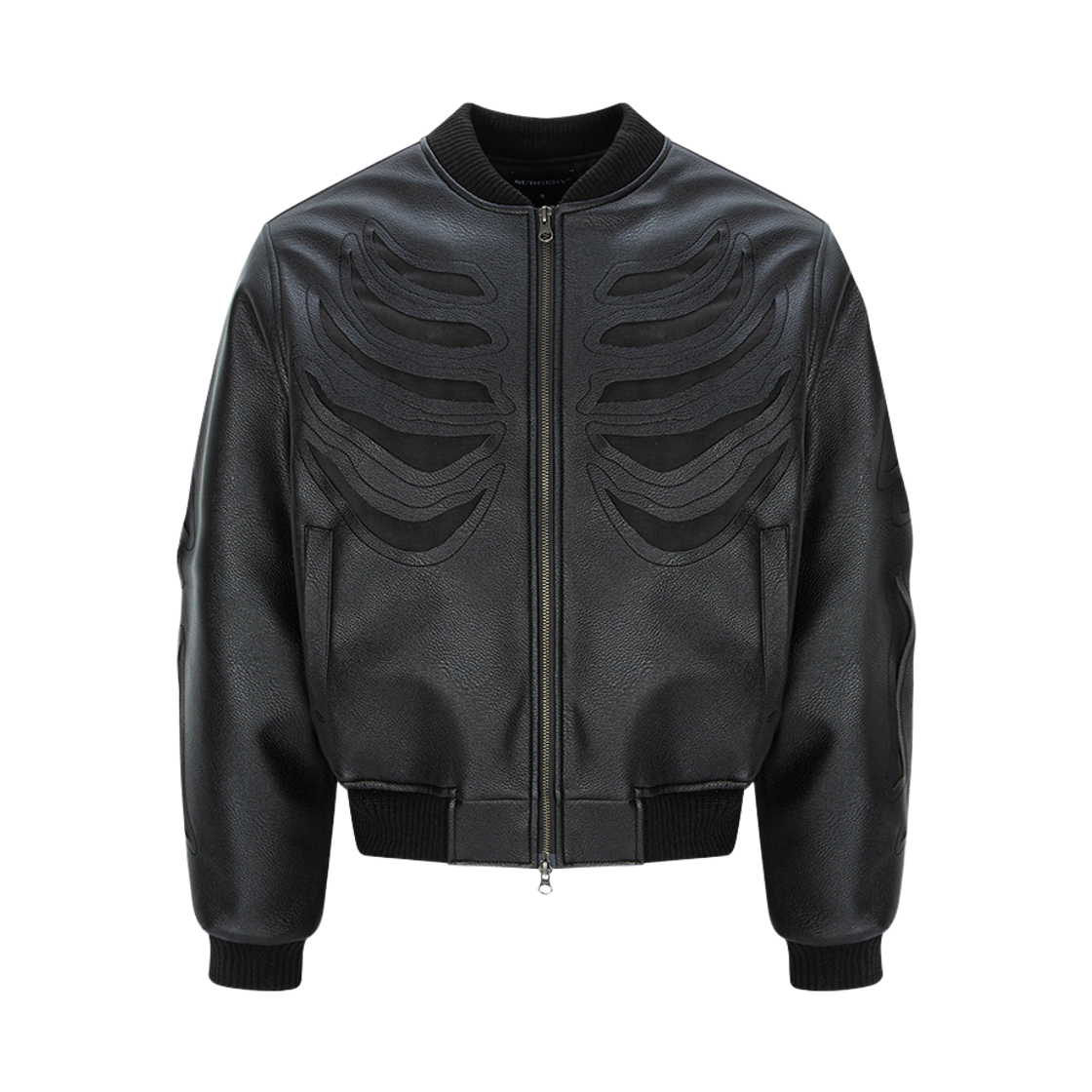 26DROP002 Surgery Bone Cutting Varsity Jacket All Black