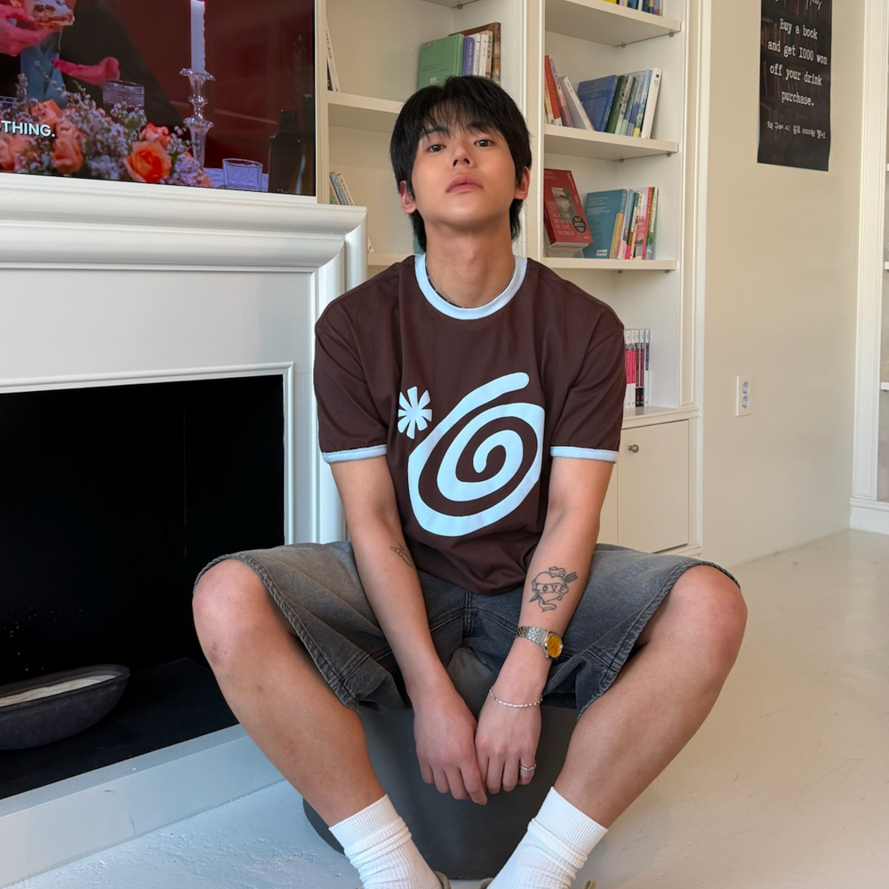 아모우 몰리 링거 티셔츠 브라운(AMOU Molly Ringer T-Shirts Brown) - 3