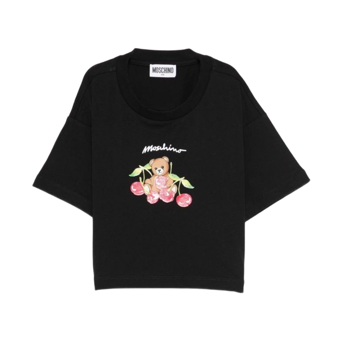 (키즈) 모스키노 프린트 티셔츠 블랙((Kids) Moschino Print T-Shirt Black)