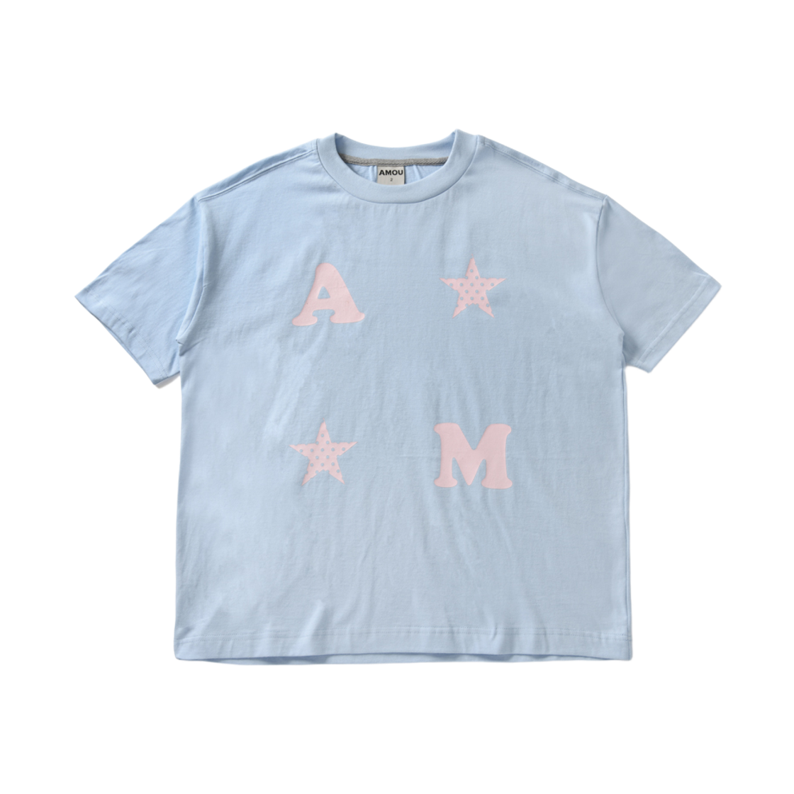 아모우 에이엠 스타 하프 티셔츠 라이트 블루(AMOU AM Star Half T-Shirts Light Blue) - 2