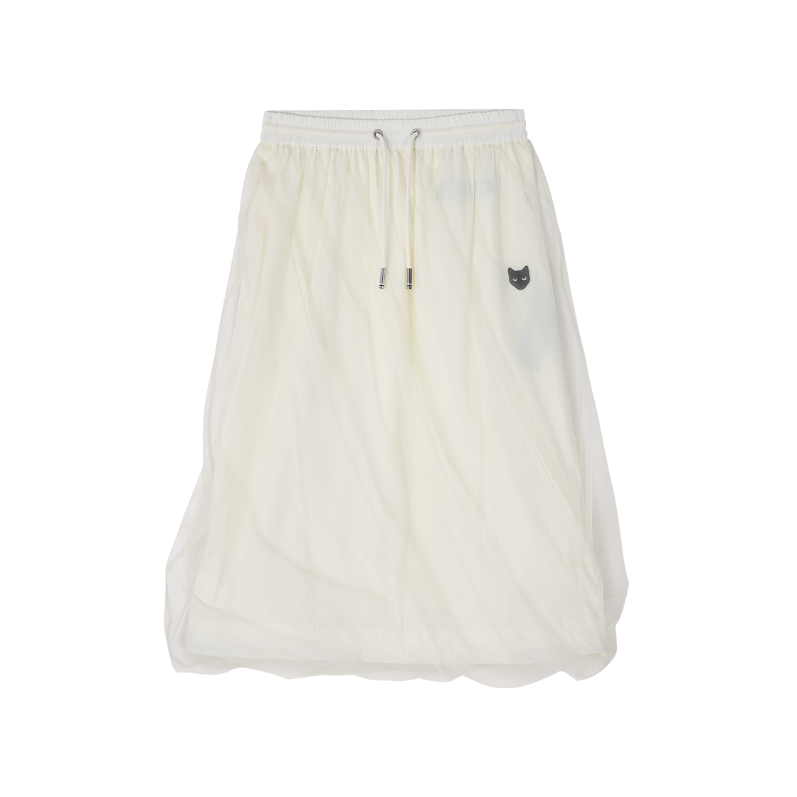 WI2SK809WH (W) SONGZIO ZZERO Twist Layered Mesh Skirt White