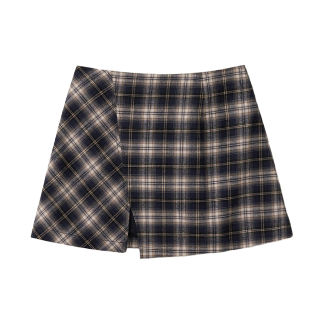 뮈르뮈르 프라 로우 트임 체크 스커트 네이비(Murmure Pra Low Slit Check Skirt Navy) - 1