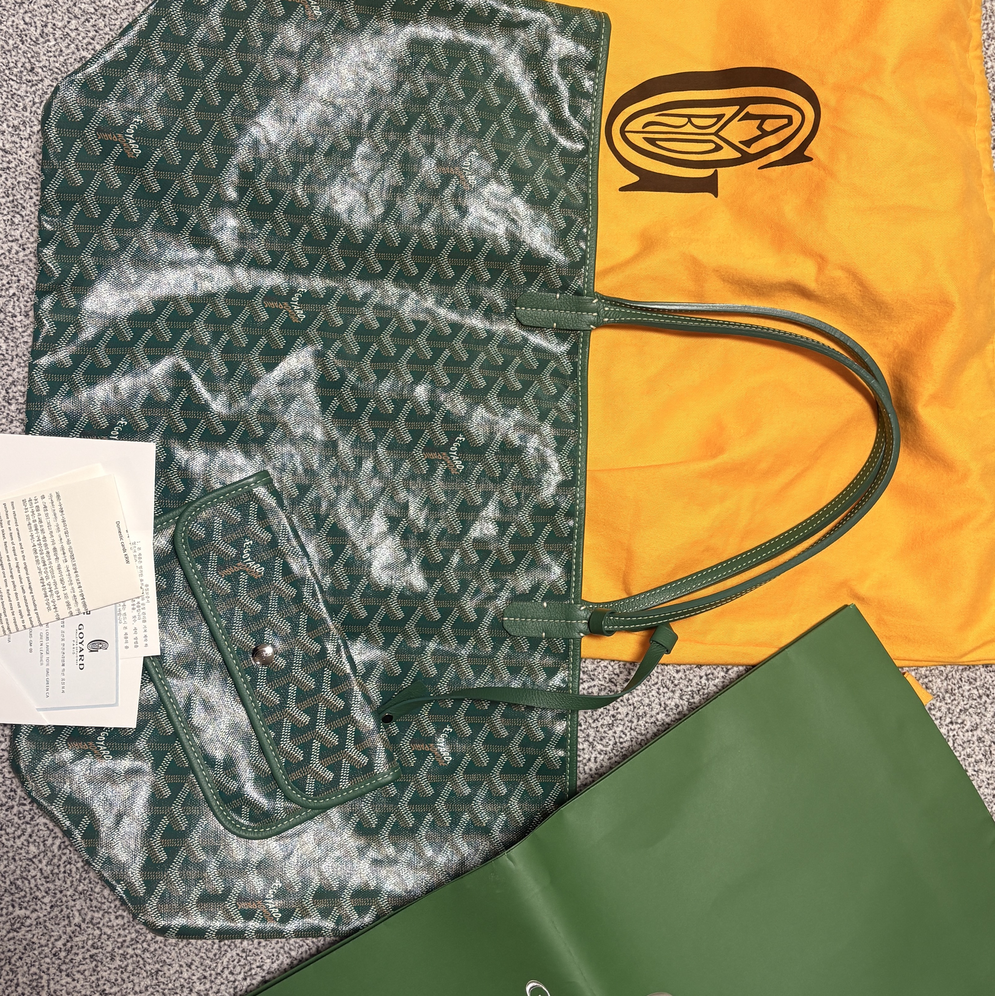 Goyard Saint Louis GM Bag Green 착용 스타일