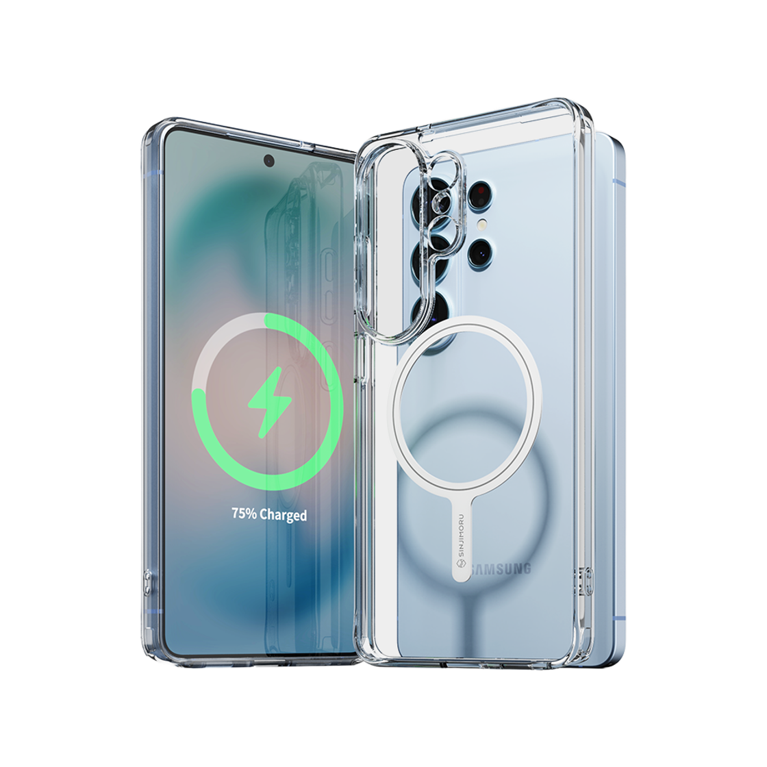 S101000016 SINJIMORU MagSafe M Airclo Transparent Magnetic Case Galaxy
