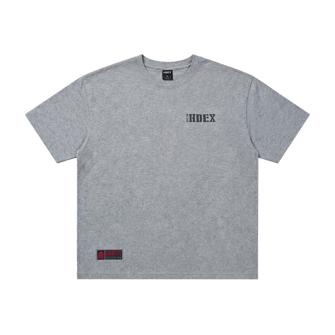 에이치덱스 코어 스몰 로고 자이언트핏 숏 슬리브 멜란지 그레이