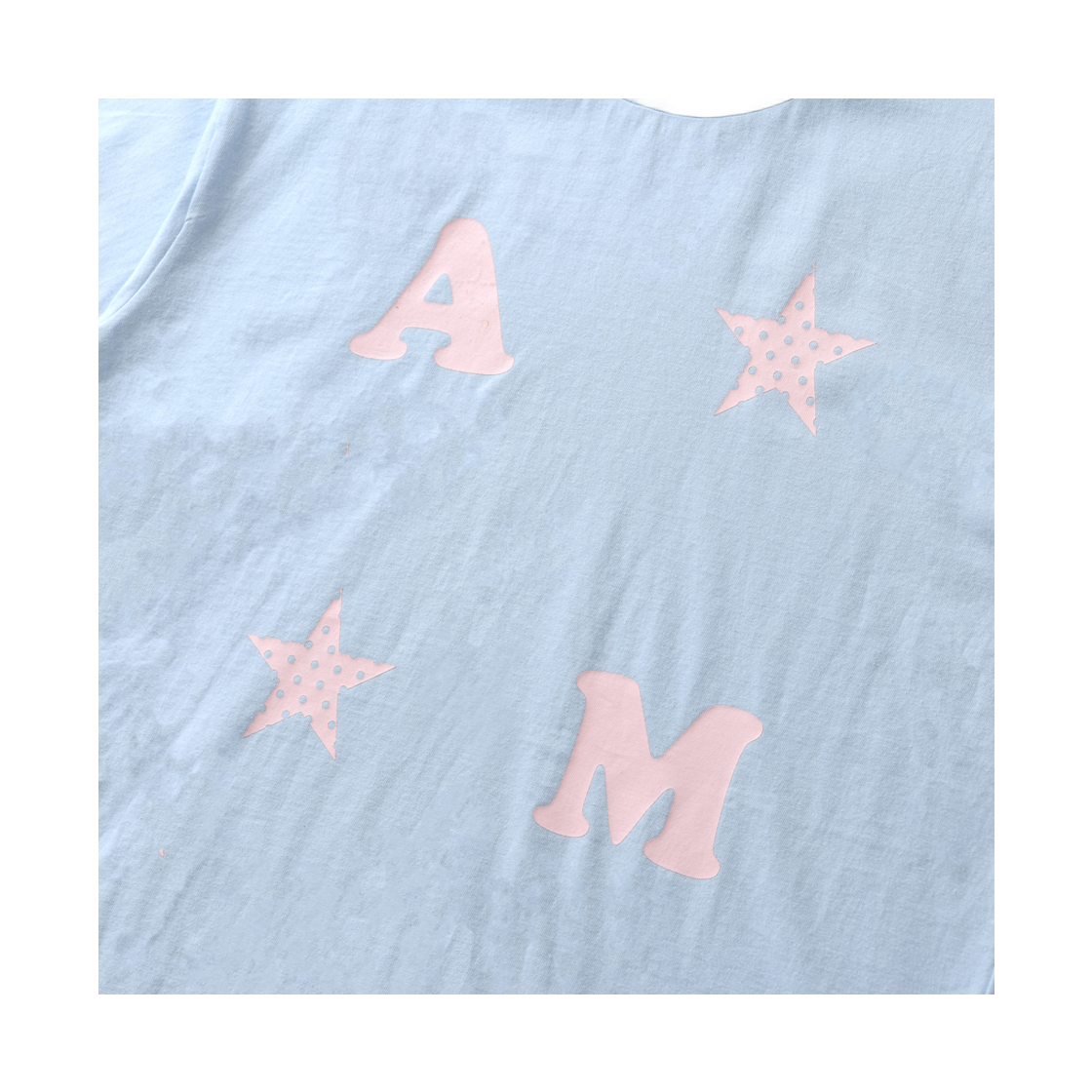 아모우 에이엠 스타 하프 티셔츠 라이트 블루(AMOU AM Star Half T-Shirts Light Blue) - 3
