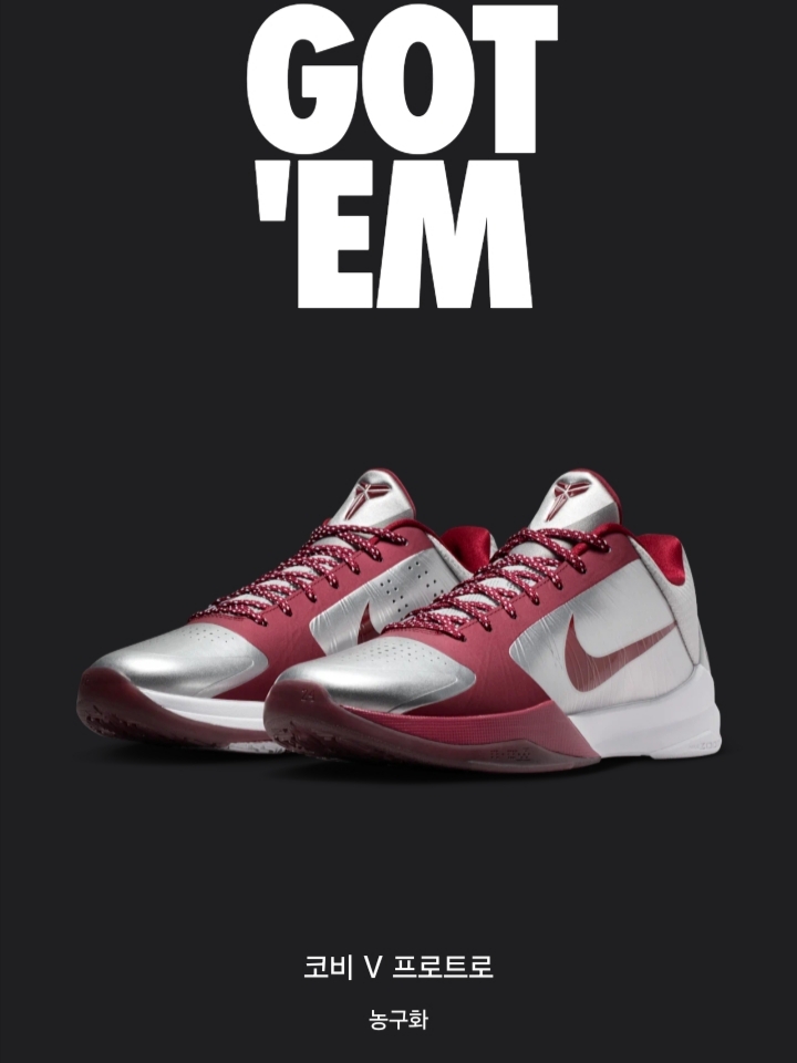 Nike Kobe 5 Protro Lower Merion Aces Away Metallic Silver Team Red 착용 스타일