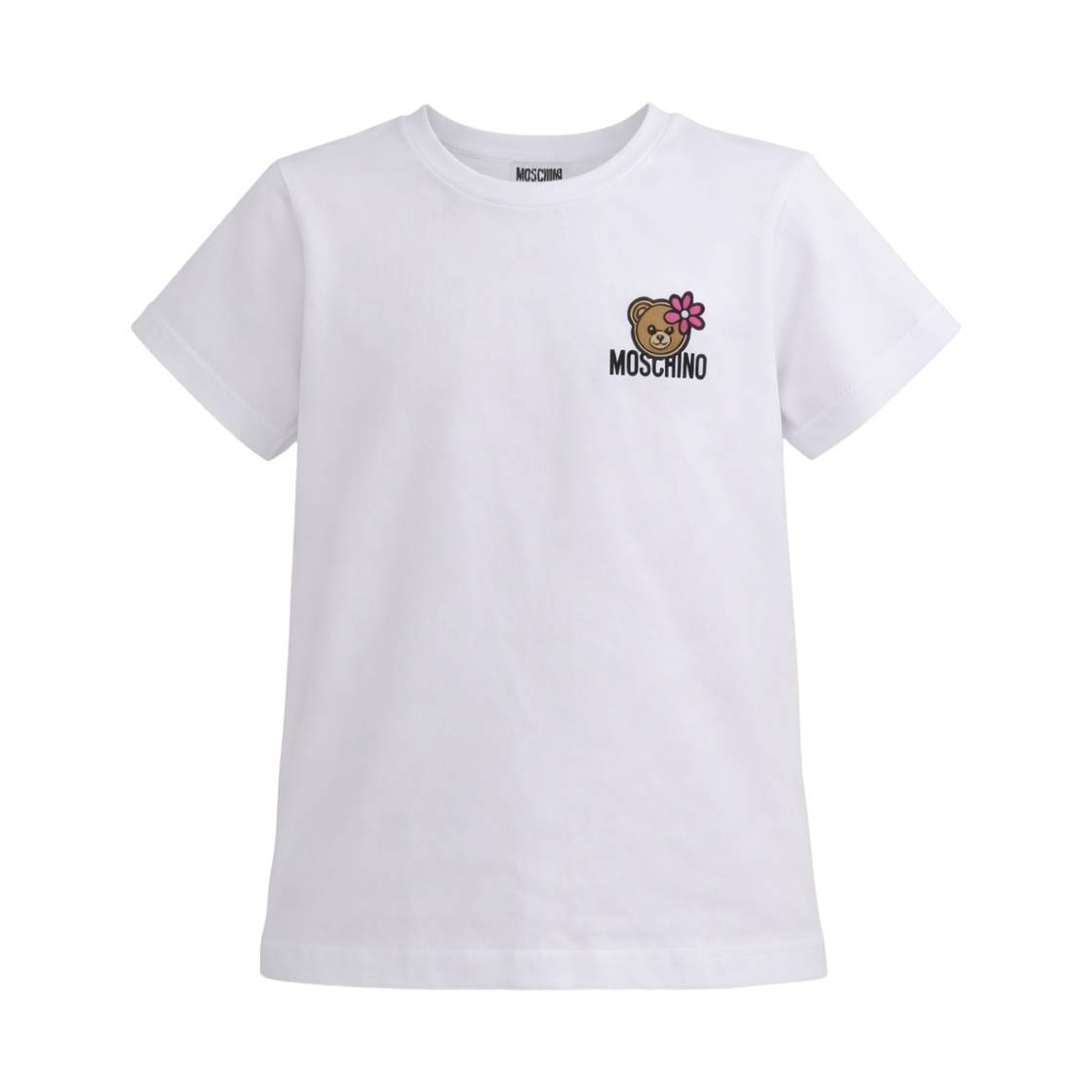 HAM03PLAA0210101 (Kids) Moschino Teddy Bear Embroidery T-Shirt White