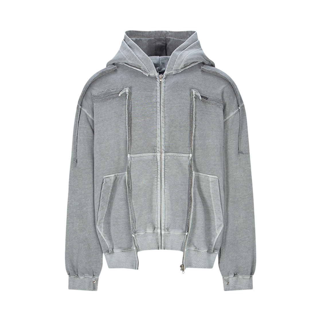 써저리 리메이크 피그먼트 크롭 후드 자켓 그레이(Surgery Remake Pigment Crop Hood Jacket Grey)