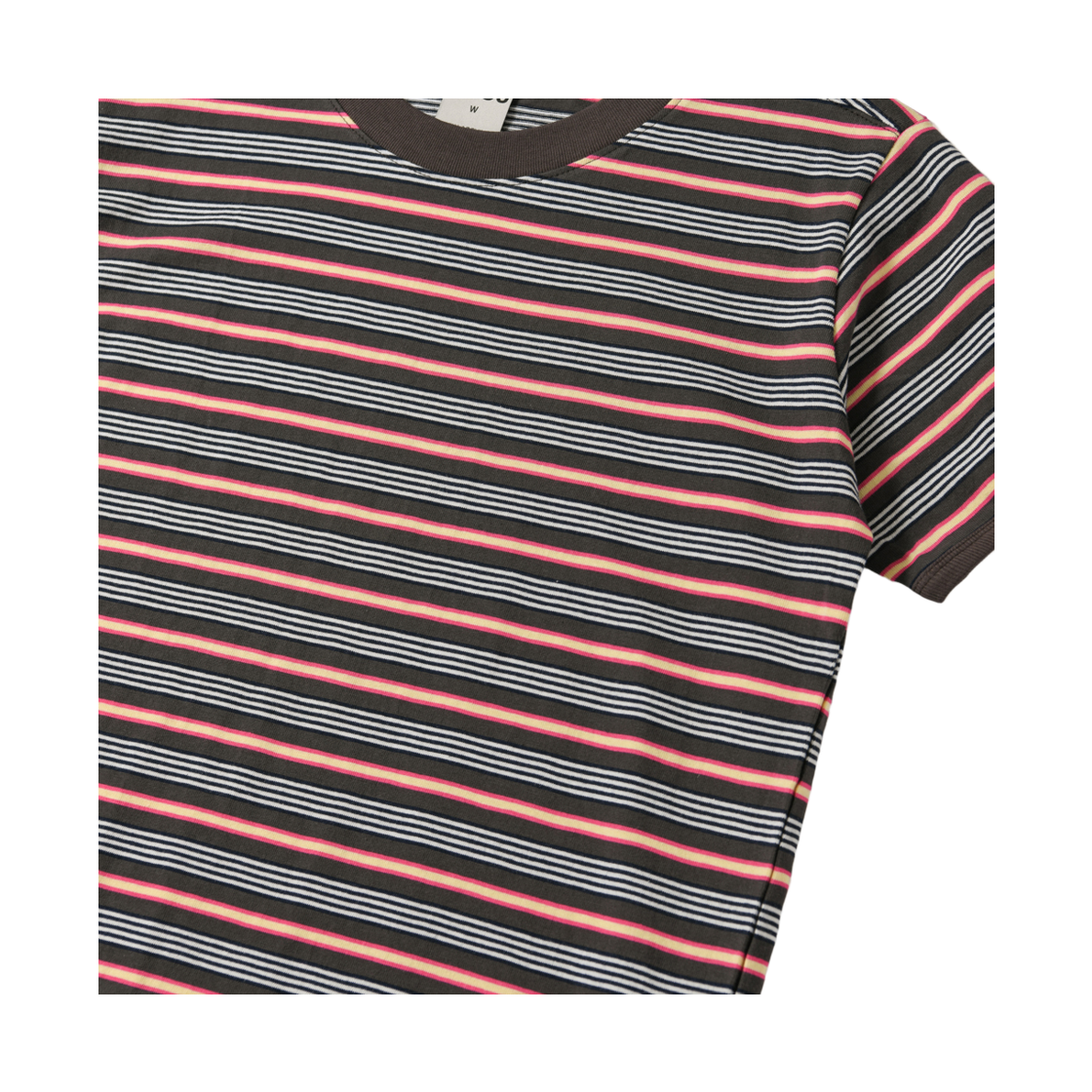 아모우 아모우 멀티 스트라이프 링거 티셔츠 브라운(AMOU Amou Multi Stripe Ringer T-Shirts Brown) - 2