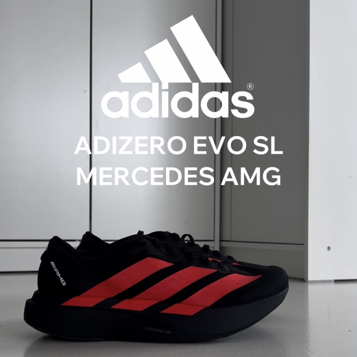 Adidas x Mercedes AMG Petronas Adizero EVO SL Core Black Lucid Red 착용 스타일