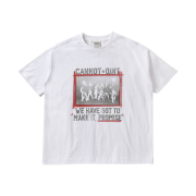 AMOU Marking Box Half T-Shirts White