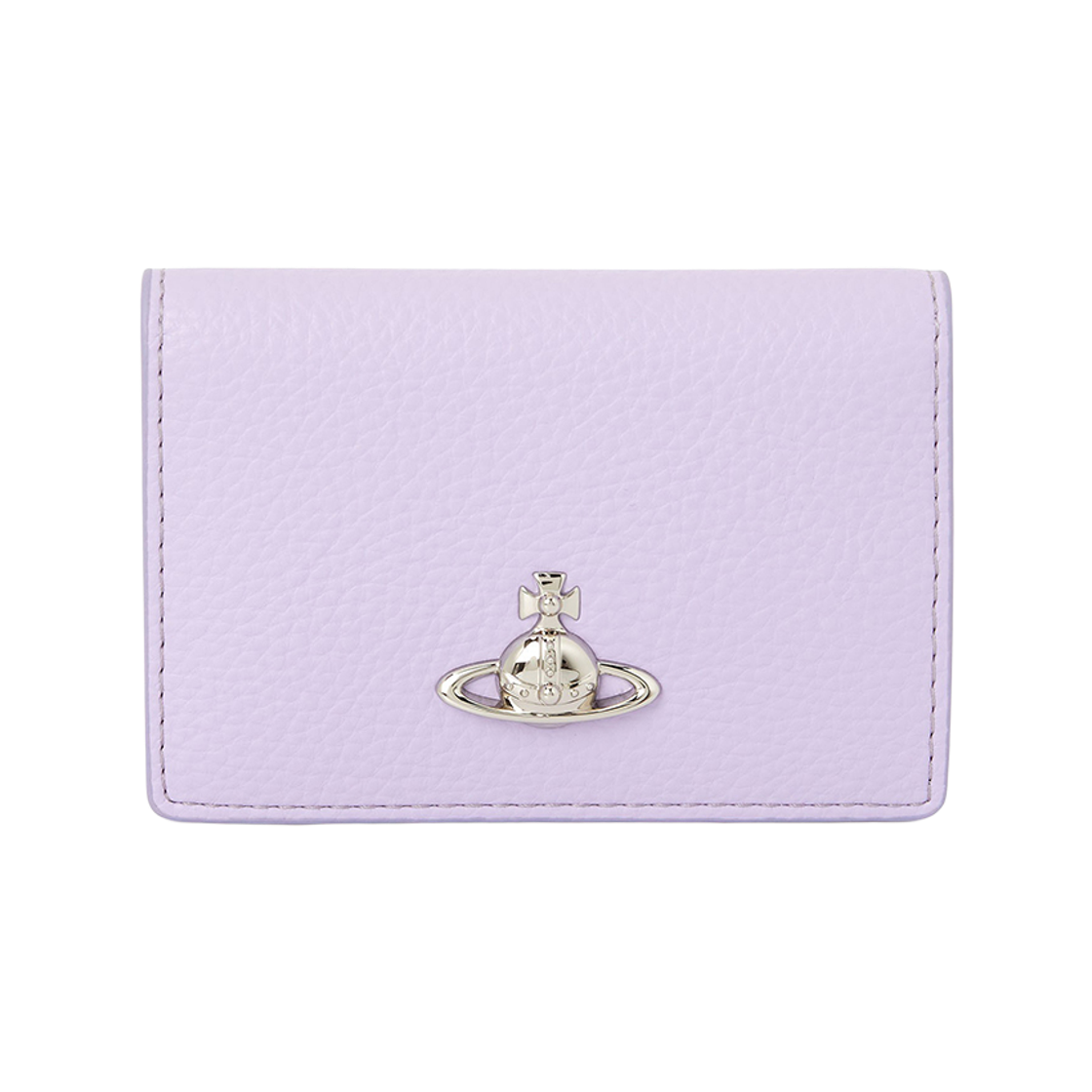5402000PU-S000D-J402 Vivienne Westwood Orb Grain Flap Card Holder Violet