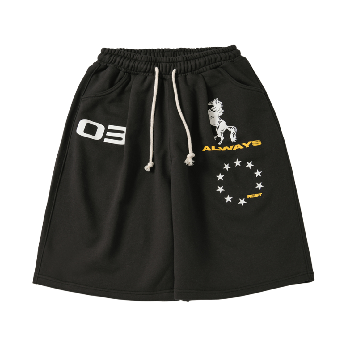 아모우 홀스 원턱 버뮤다 팬츠 블랙(AMOU Horse One Tuck Bermuda Pants Black)