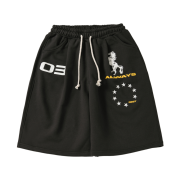 AMOU Horse One Tuck Bermuda Pants Black