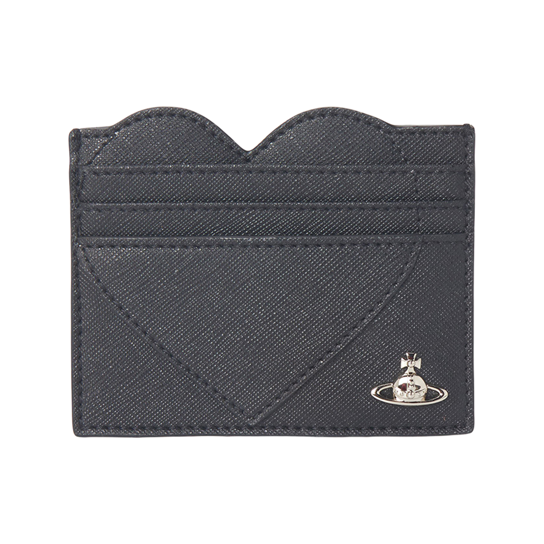 5403000MW-S0021-N401 Vivienne Westwood Saffiano Heart Card Holder Black