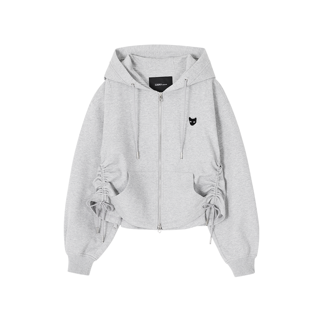 WI2TS805MG (W) SONGZIO ZZERO Flare String Hood Zip Up Melange Grey