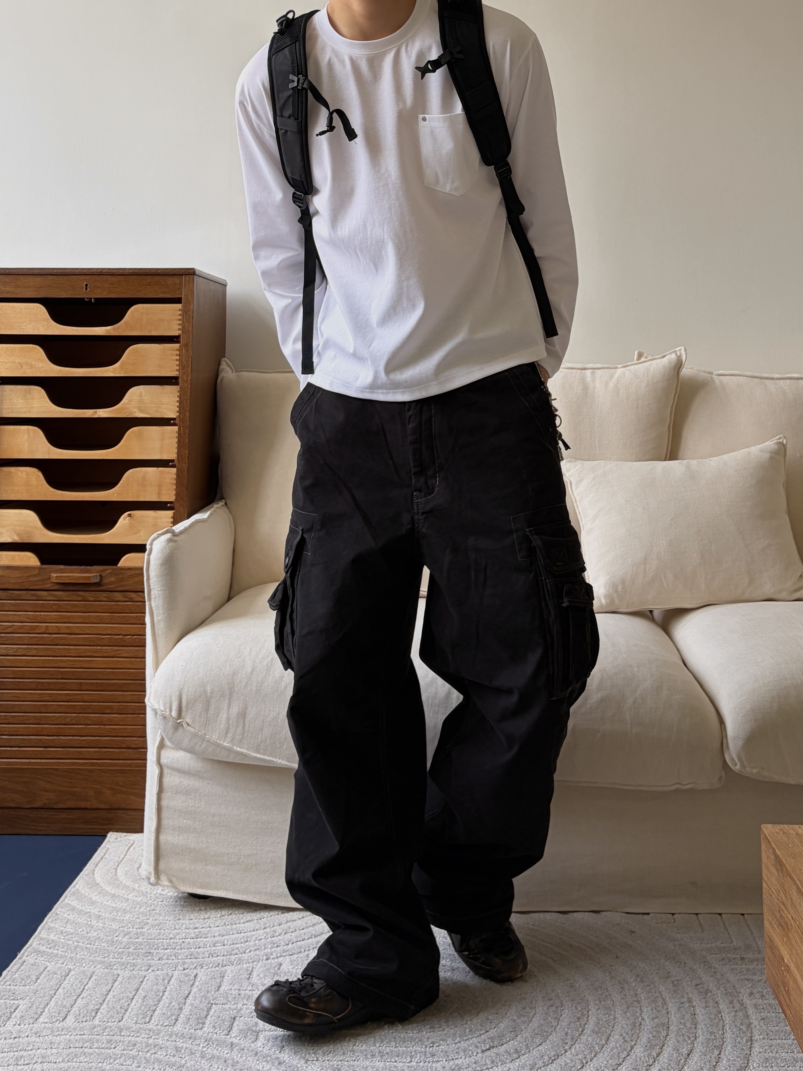 Thisisneverthat Sp Backpack 29 Black 착용 스타일 - 1