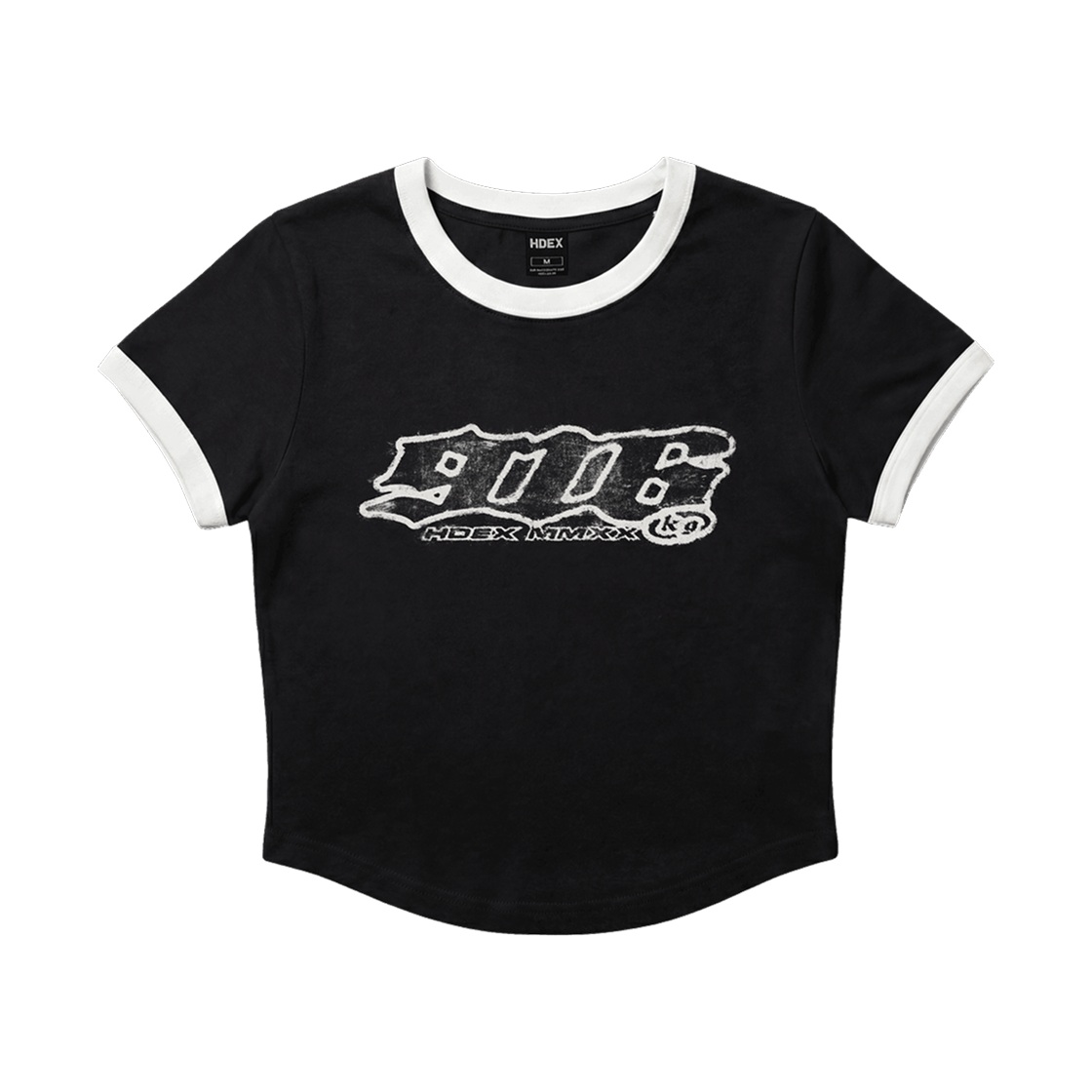 H3AM1WLTS290BK HDEX Clear 916 Ringer Crop Short Sleeve Black