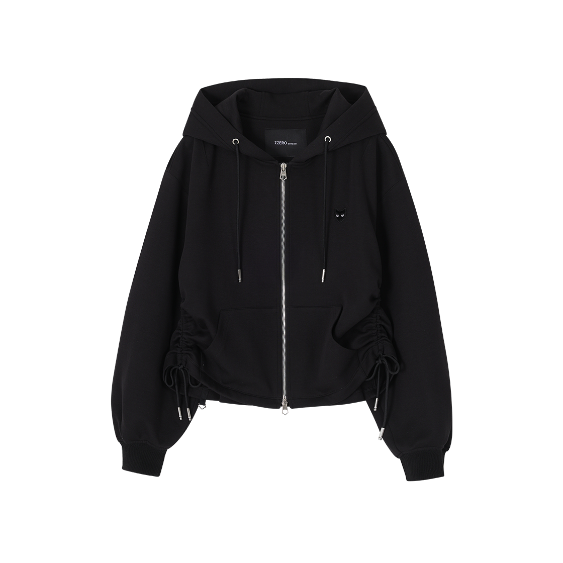 WI2TS804BK (W) SONGZIO ZZERO Flare String Hood Zip Up Black