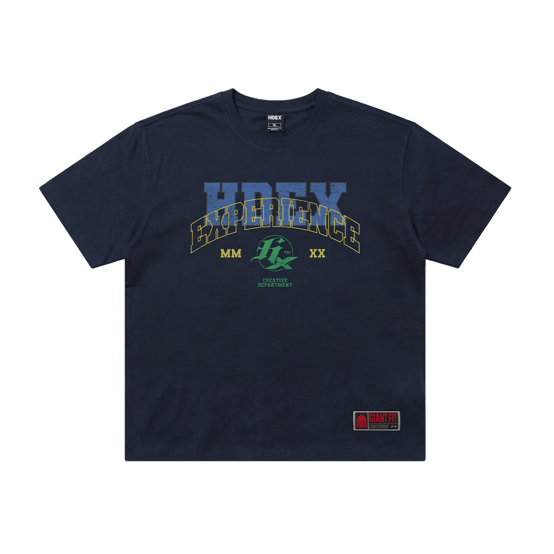 에이치덱스 오버레이 자이언트핏 숏 슬리브 네이비