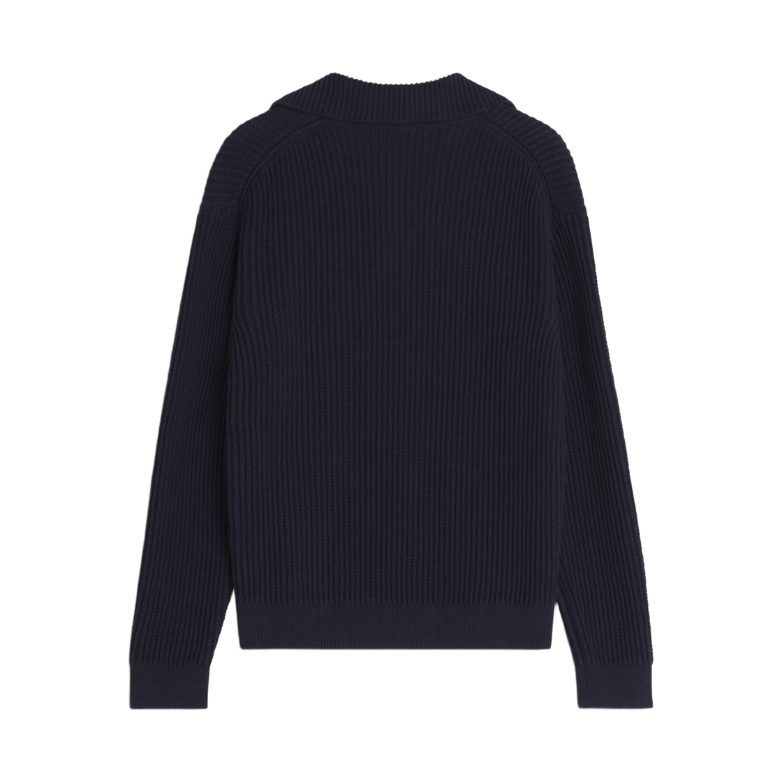 메종 키츠네 폭스 헤드 코튼 립드 폴로 점퍼 네이비(Maison Kitsune Fox Head Cotton Ribbed Polo Jumper Navy) - 2