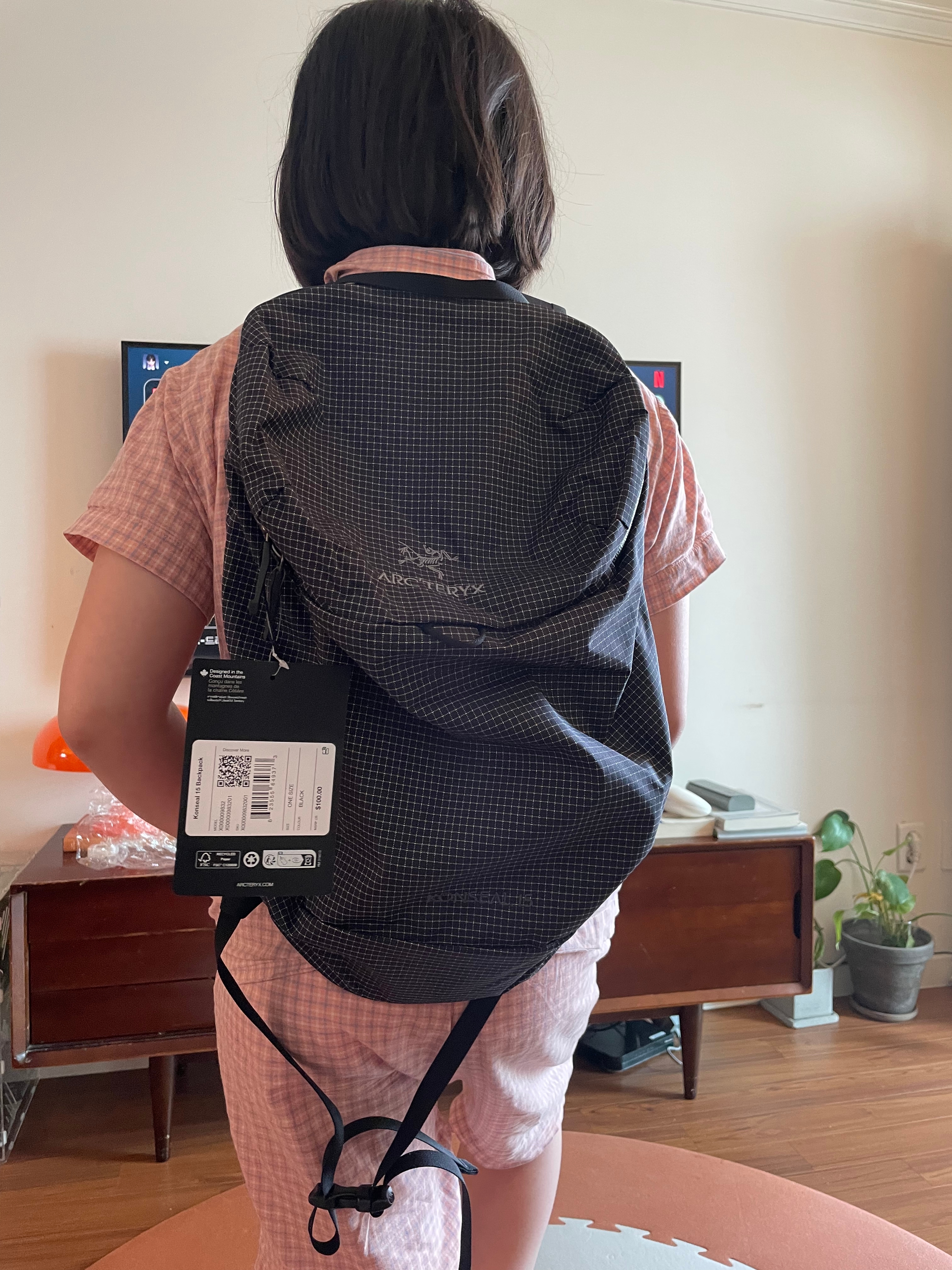 Arc'teryx Konseal 15 Backpack Black 착용 스타일 - 1