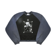 MJD x QAP Combat Hero Cropped Crewneck Black Navy