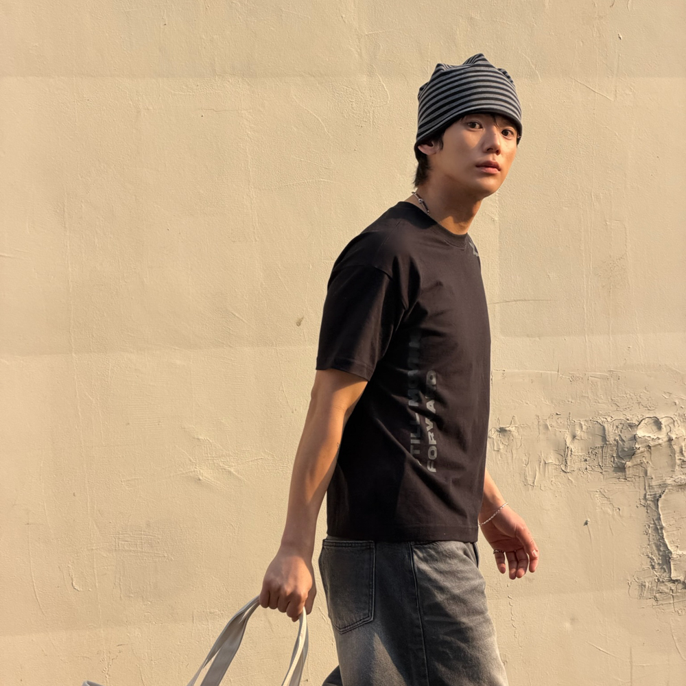 아모우 모션 하프 티셔츠 블랙(AMOU Motion Half T-Shirts Black) - 5