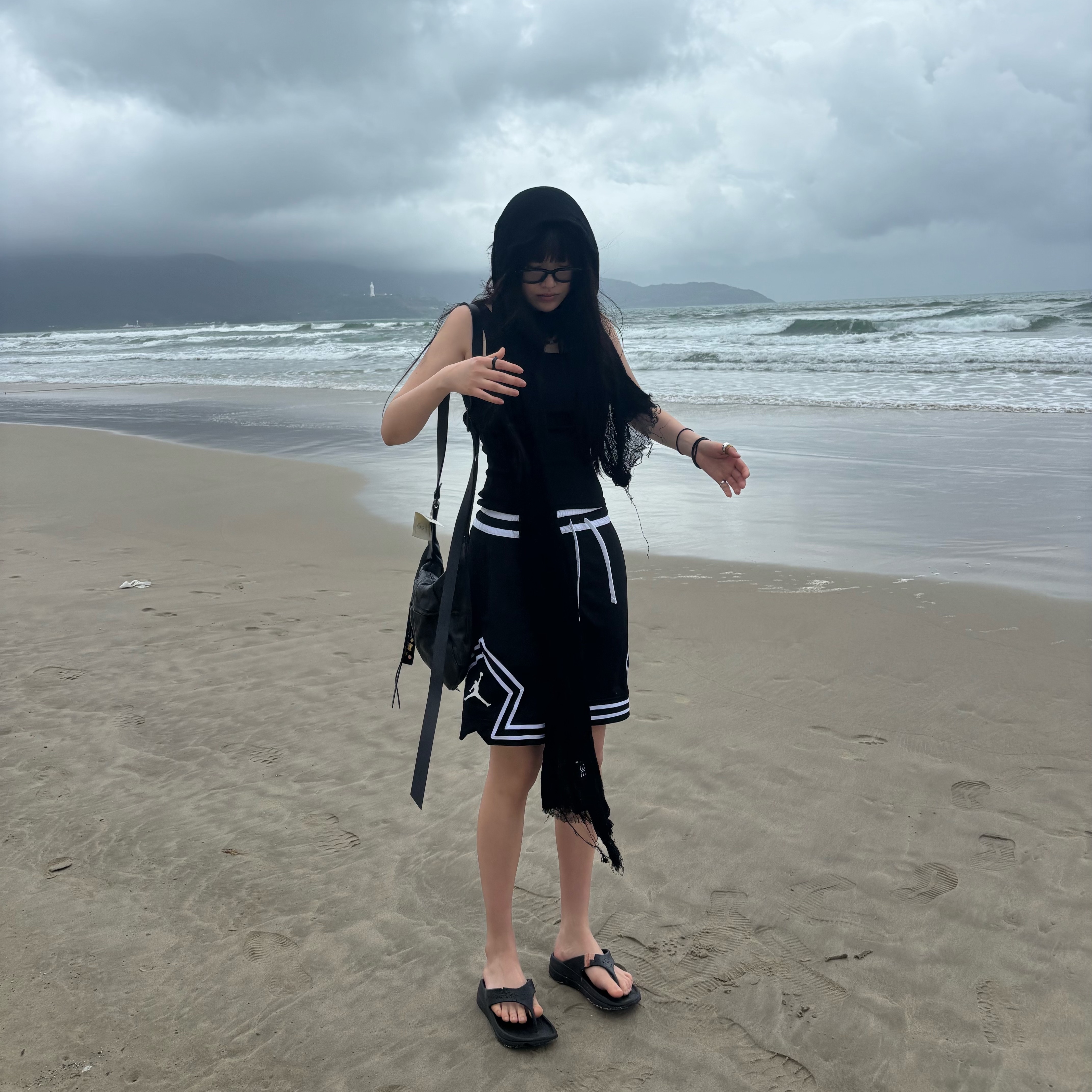 Jordan Dri-Fit Sport Diamond Shorts Black - Asia 착용 스타일